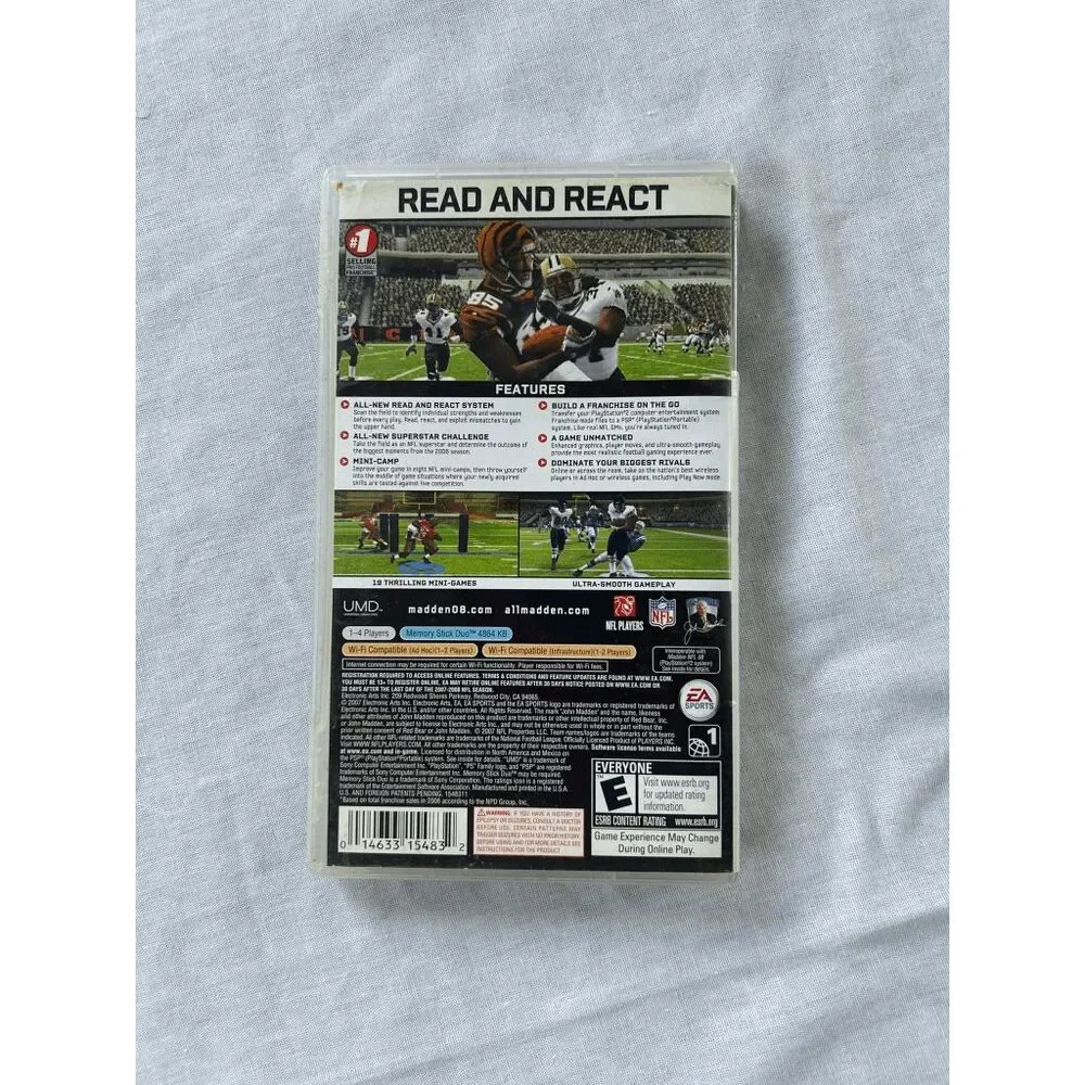 Madden NFL 08 PlayStation Portable Game, With Case and Manual